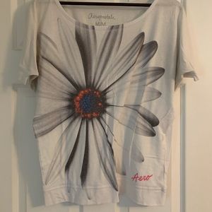 3/4 Sleeve Top with Large Flower